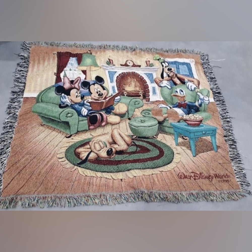 Vintage Disney Throw Blanket Mickey Mouse Vintage Disney World Mickey & Friends